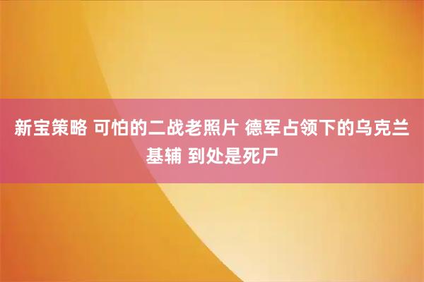 新宝策略 可怕的二战老照片 德军占领下的乌克兰基辅 到处是死尸